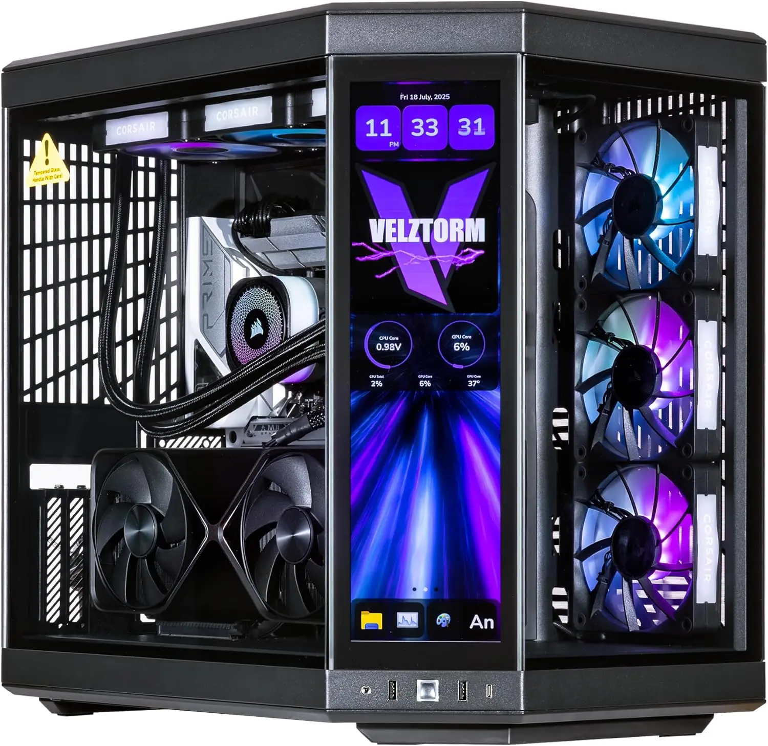 Rtx 5080 16Gb - Velztorm LCD Black Praetix, сборка на