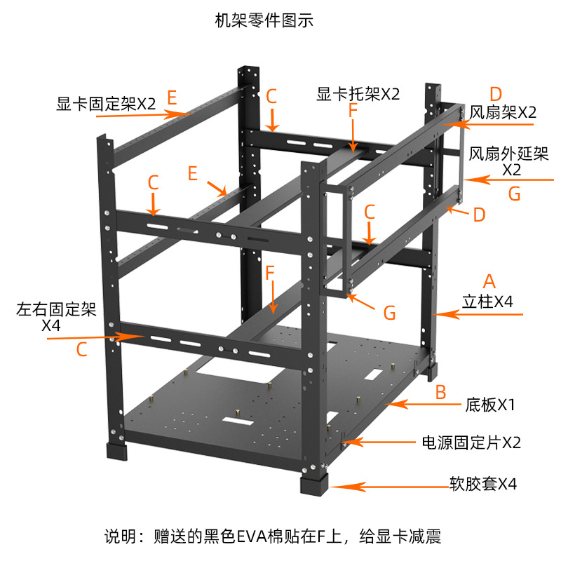 Модульный стеллаж для видеокар – обзор и цена Gpu Mining Rig Frame 8 Gpu